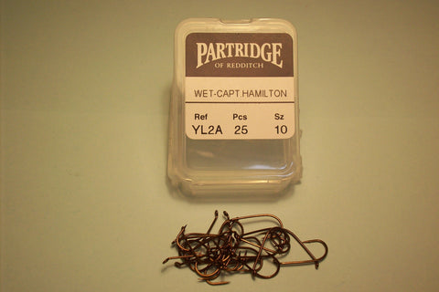 PARTRIDGE YL2A (TWH) STANDARD WET HOOK FORGED CAPT. HAMILTON BEND 25 PER PACKET