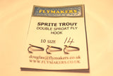 10 Original Sprite Trout Double Sproat Fly Fishing  Hooks Code SDS SIZES 10 & 12