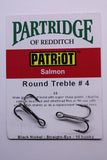 PARTRIDGE Round Bend Treble Fishing Hooks Code X6 Black 10 per packet