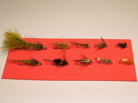 10 Gold Head NYMPH Single TROUT FLIES in a Blister Pack Ideal GIFT from FLYMAKERS