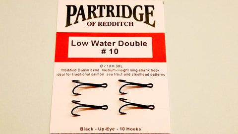 10 PARTRIDGE Low Water SALMON DOUBLE Fishing Hooks code Q2