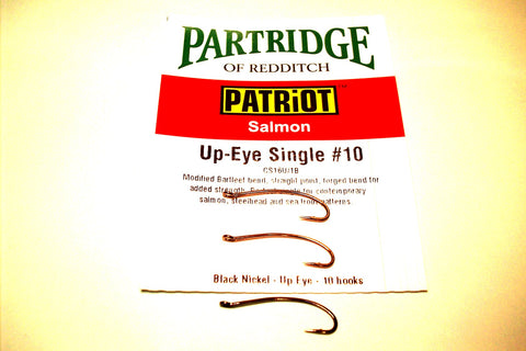 PARTRIDGE PATRIOT Single Fly Hooks Code CS16U/1 in Black gold & silver10 per Packet