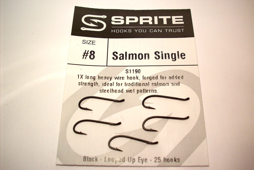 SPRITE Salmon Single FISHING Hooks Code S1190 10 or 25 hook packets –  D.FORBES FLYTYING MATERIALS