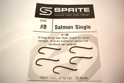 SPRITE Salmon Low Water Single FISHING Hooks Code S1180 10 or 25 hook packets